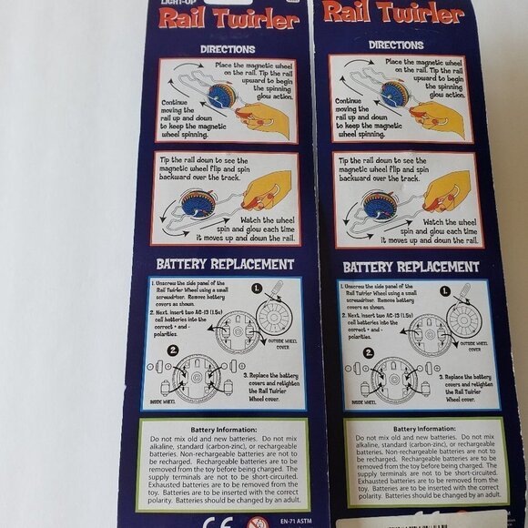 NWT - (Set of 2) Light-Up Rail Twirler Kids Toy Magnetic Wheel Spinner Light - Picture 3 of 3